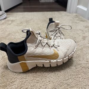 Nike METCON Cream and Gold Athletic Shoes